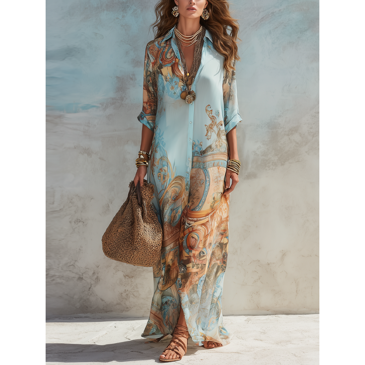 Soraya | Maxi-abito Fluttuante con Stampa Paisley