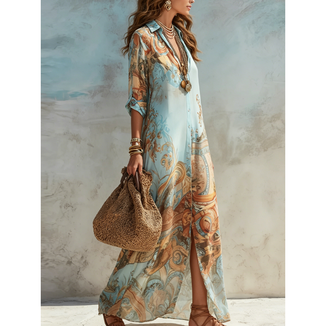 Soraya | Maxi-abito Fluttuante con Stampa Paisley
