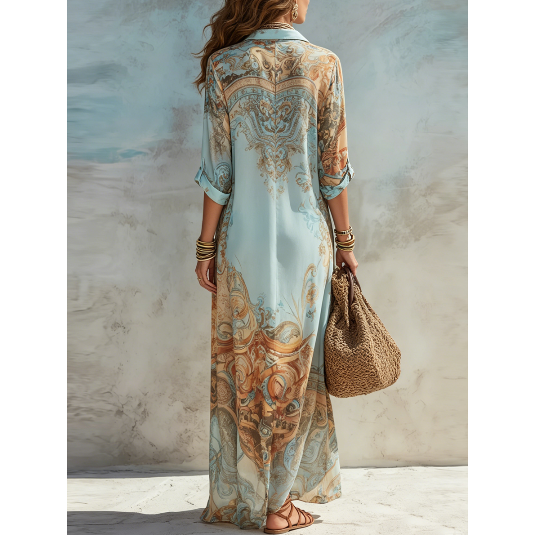 Soraya | Maxi-abito Fluttuante con Stampa Paisley