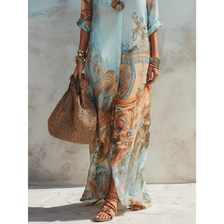 Soraya | Maxi-abito Fluttuante con Stampa Paisley