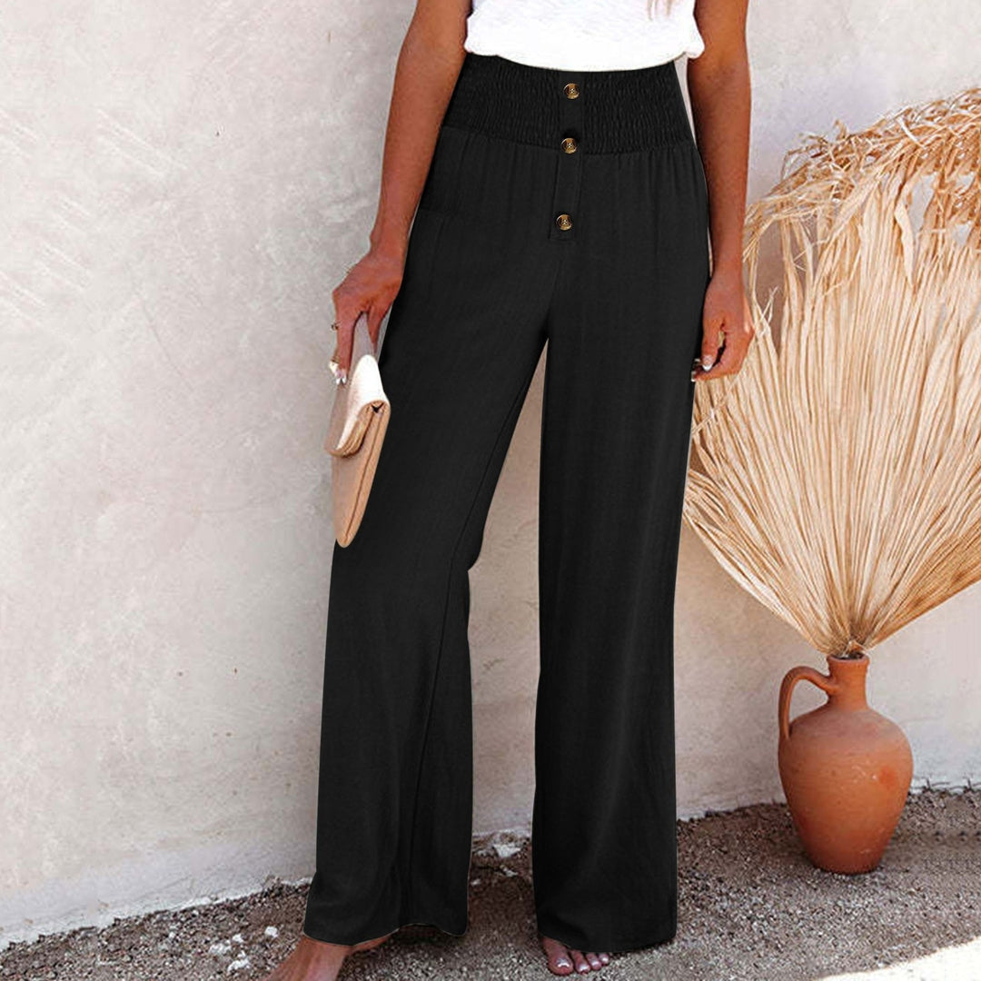 Nicoletta | Pantaloni in lino a vita alta