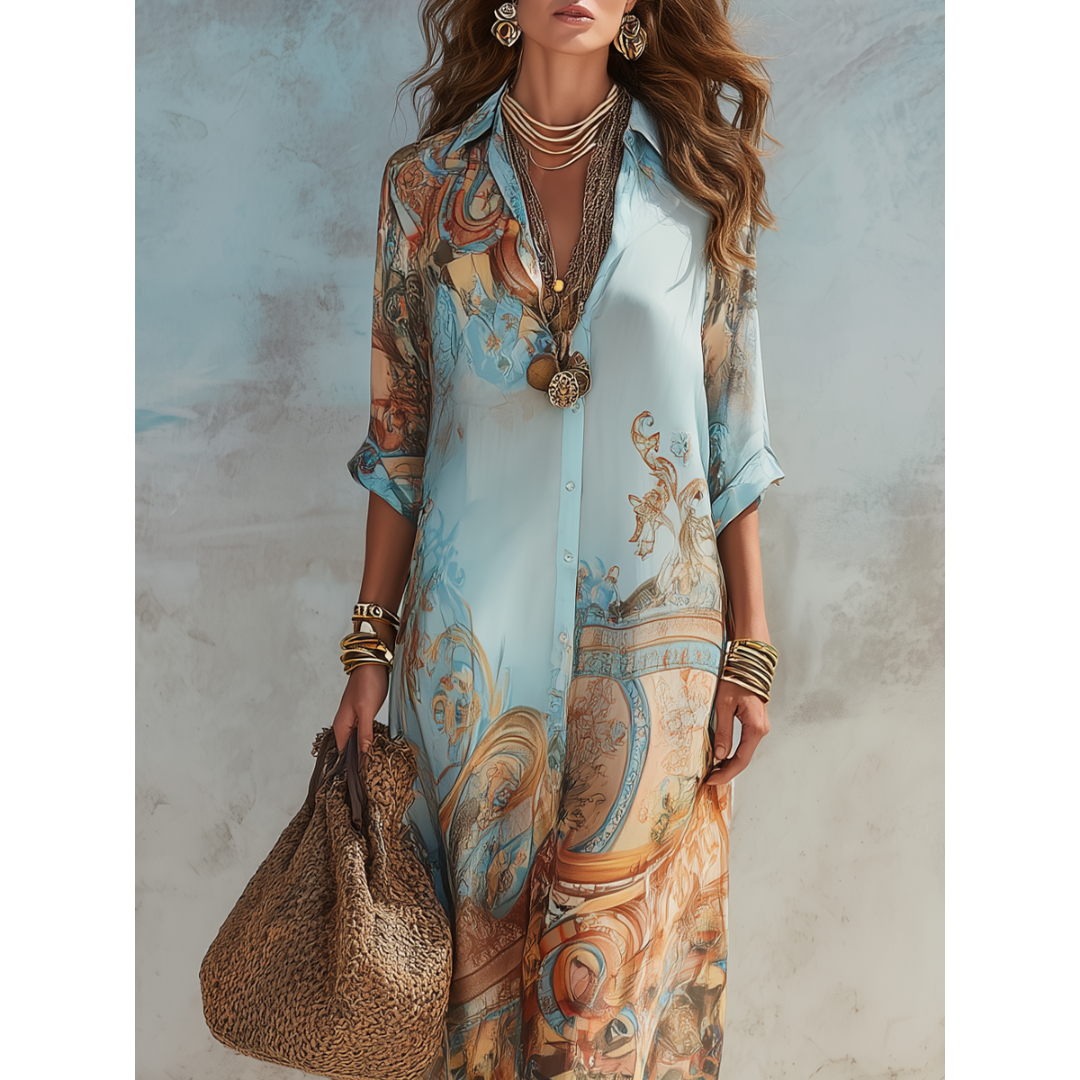 Soraya | Maxi-abito Fluttuante con Stampa Paisley