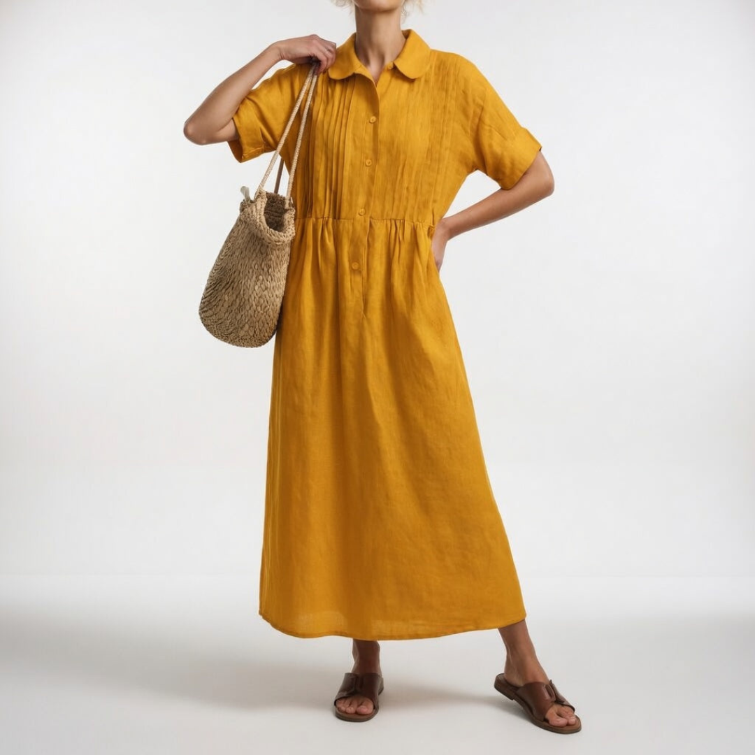 Michela | Abito Maxi Estivo in Cotone-Lino
