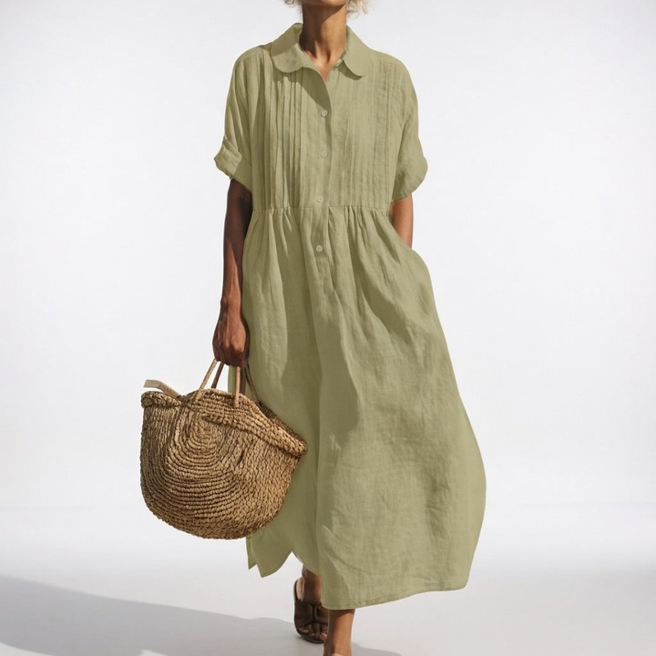 Michela | Abito Maxi Estivo in Cotone-Lino