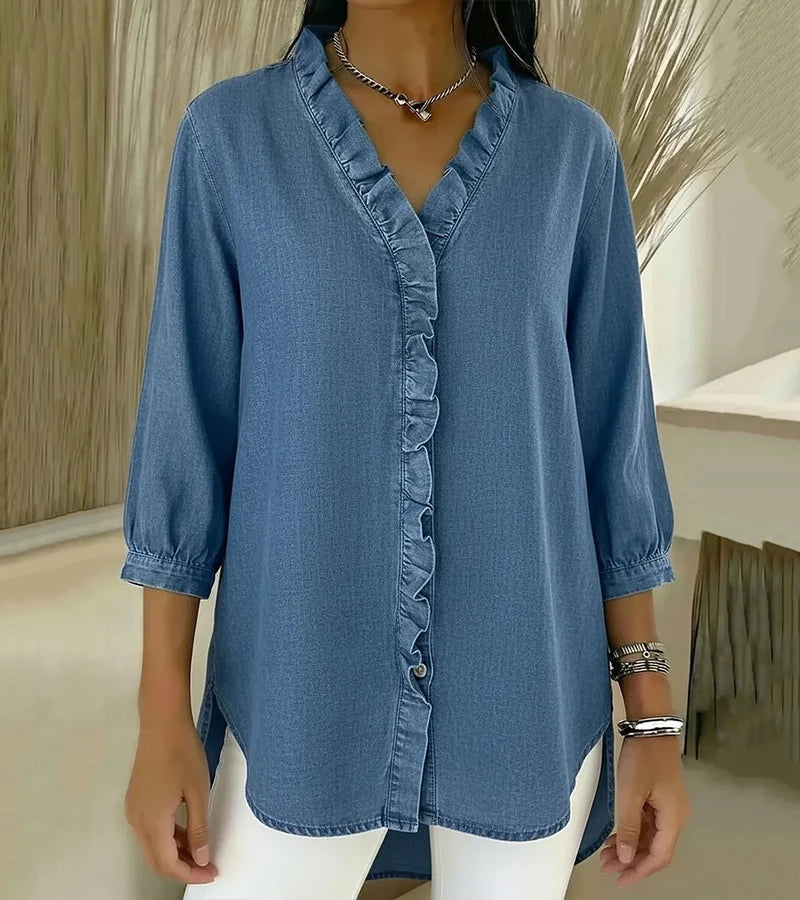 Adele | Blusa con scollo a V e frange