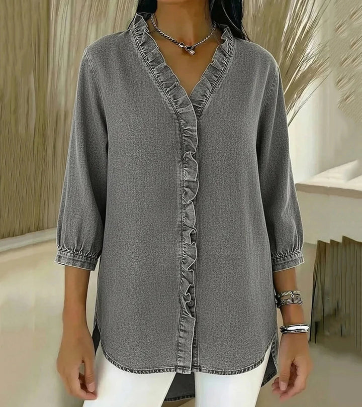 Adele | Blusa con scollo a V e frange