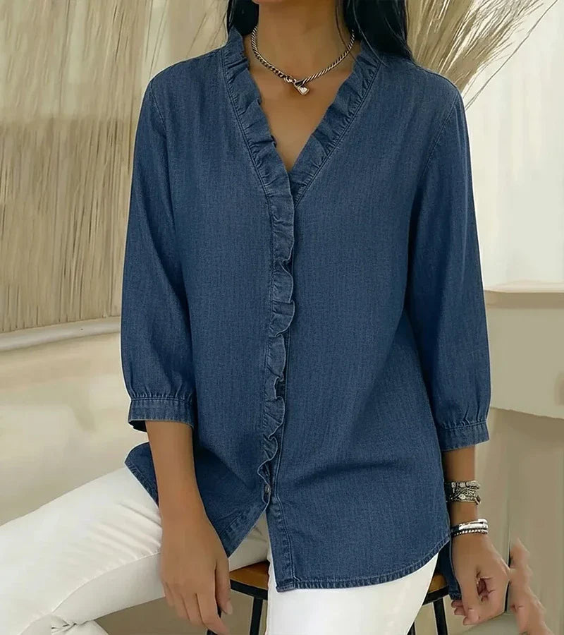Adele | Blusa con scollo a V e frange