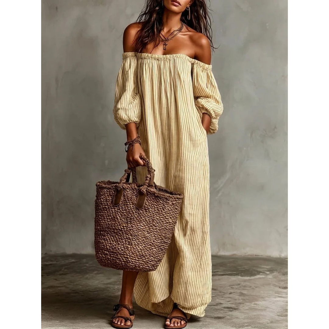 Carmen | Abito lungo in cotone e lino