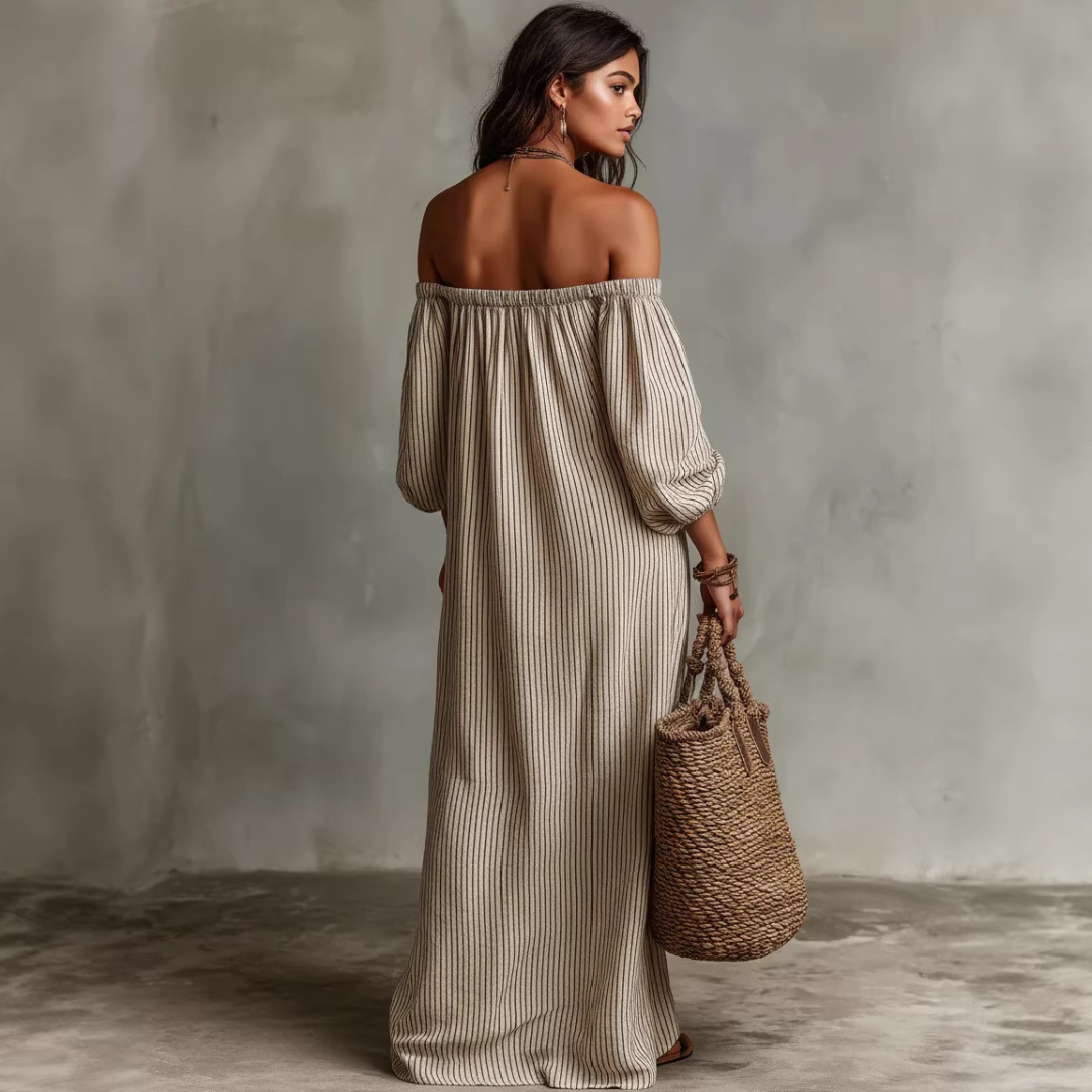 Carmen | Abito lungo in cotone e lino