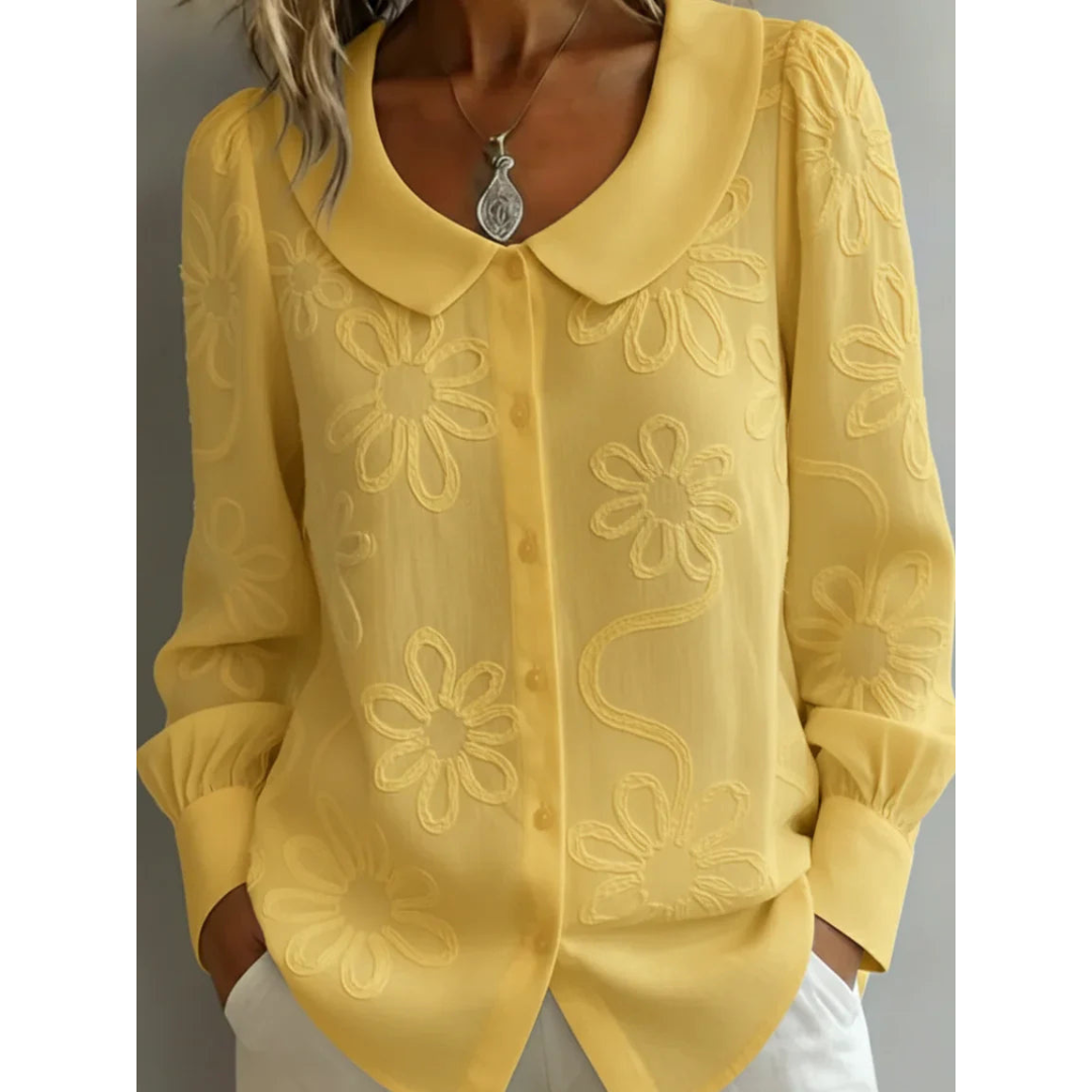 Claudia | Blusa Elegante con Colletto Ricamato