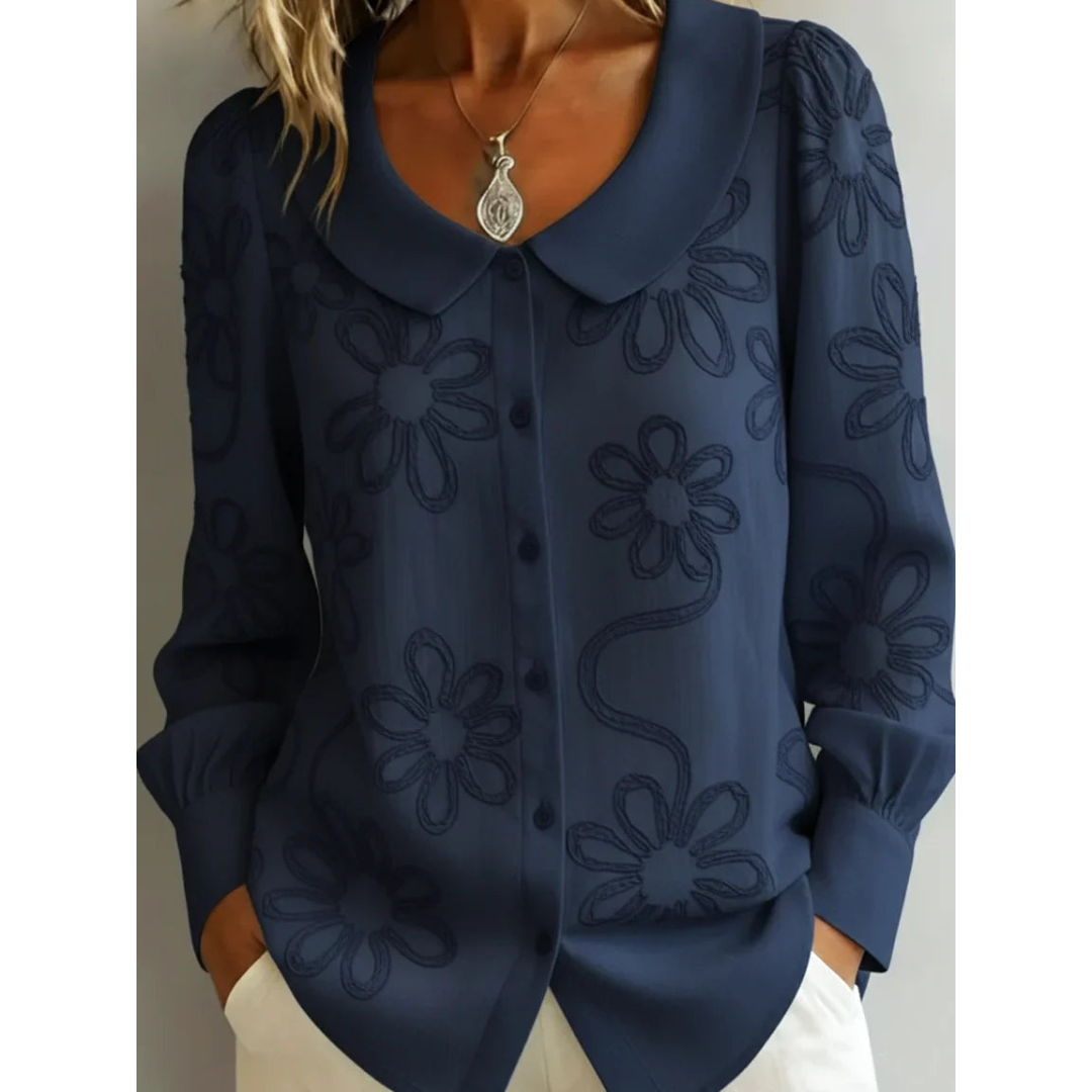 Claudia | Blusa Elegante con Colletto Ricamato
