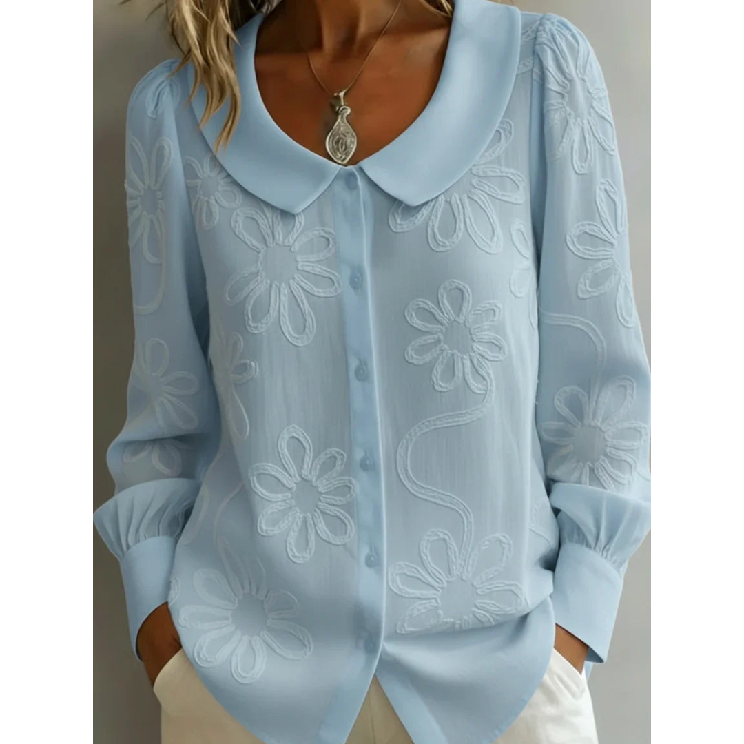 Claudia | Blusa Elegante con Colletto Ricamato