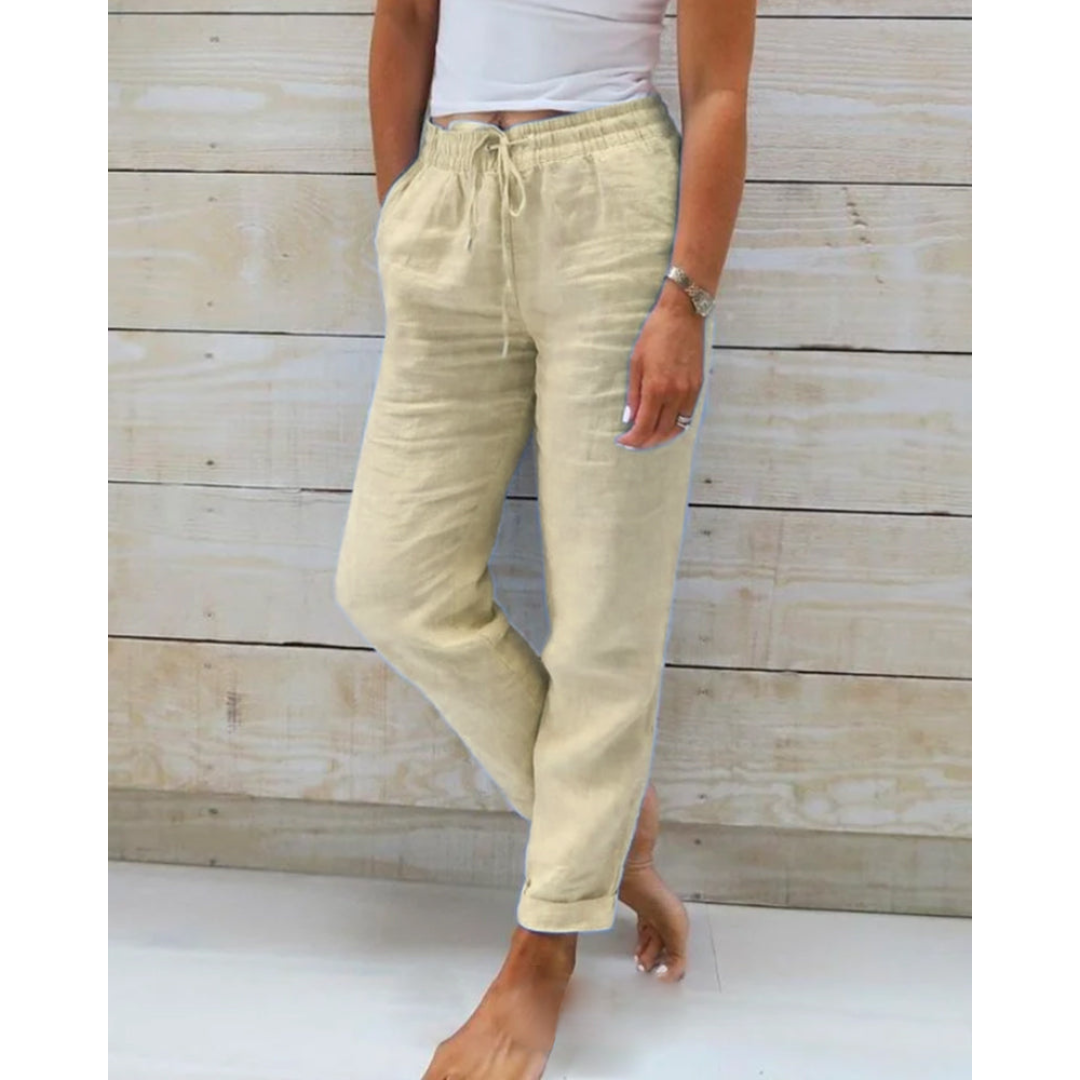 Ella | Pantaloni da Donna in Cotone e Lino
