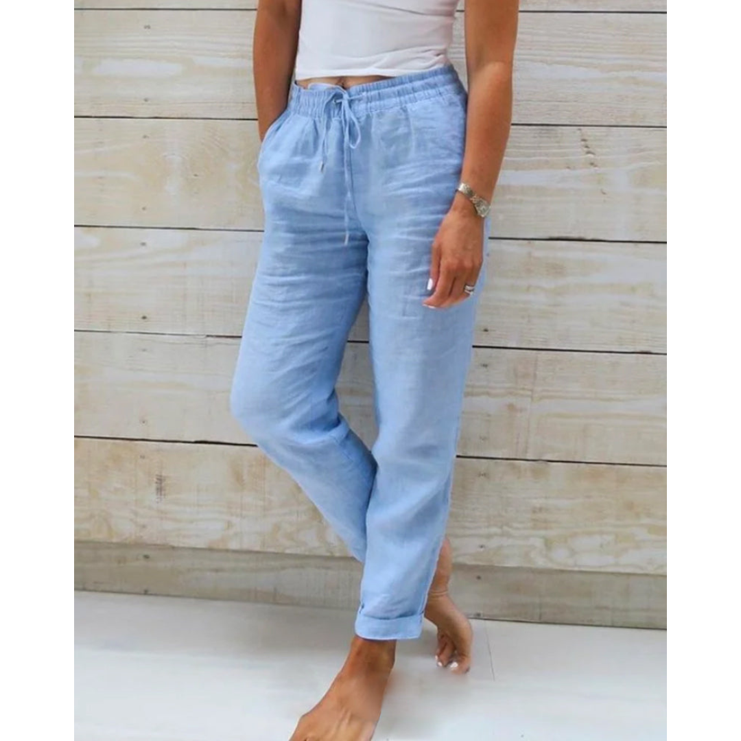 Ella | Pantaloni da Donna in Cotone e Lino