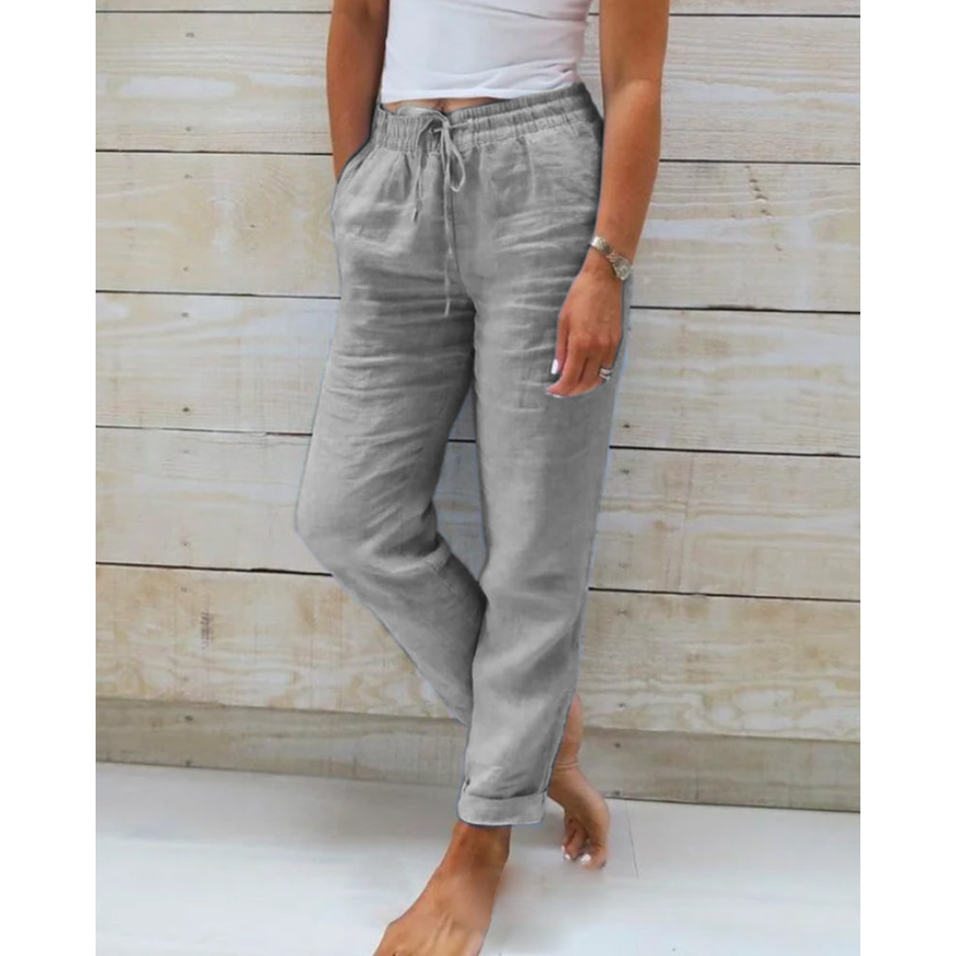 Ella | Pantaloni da Donna in Cotone e Lino