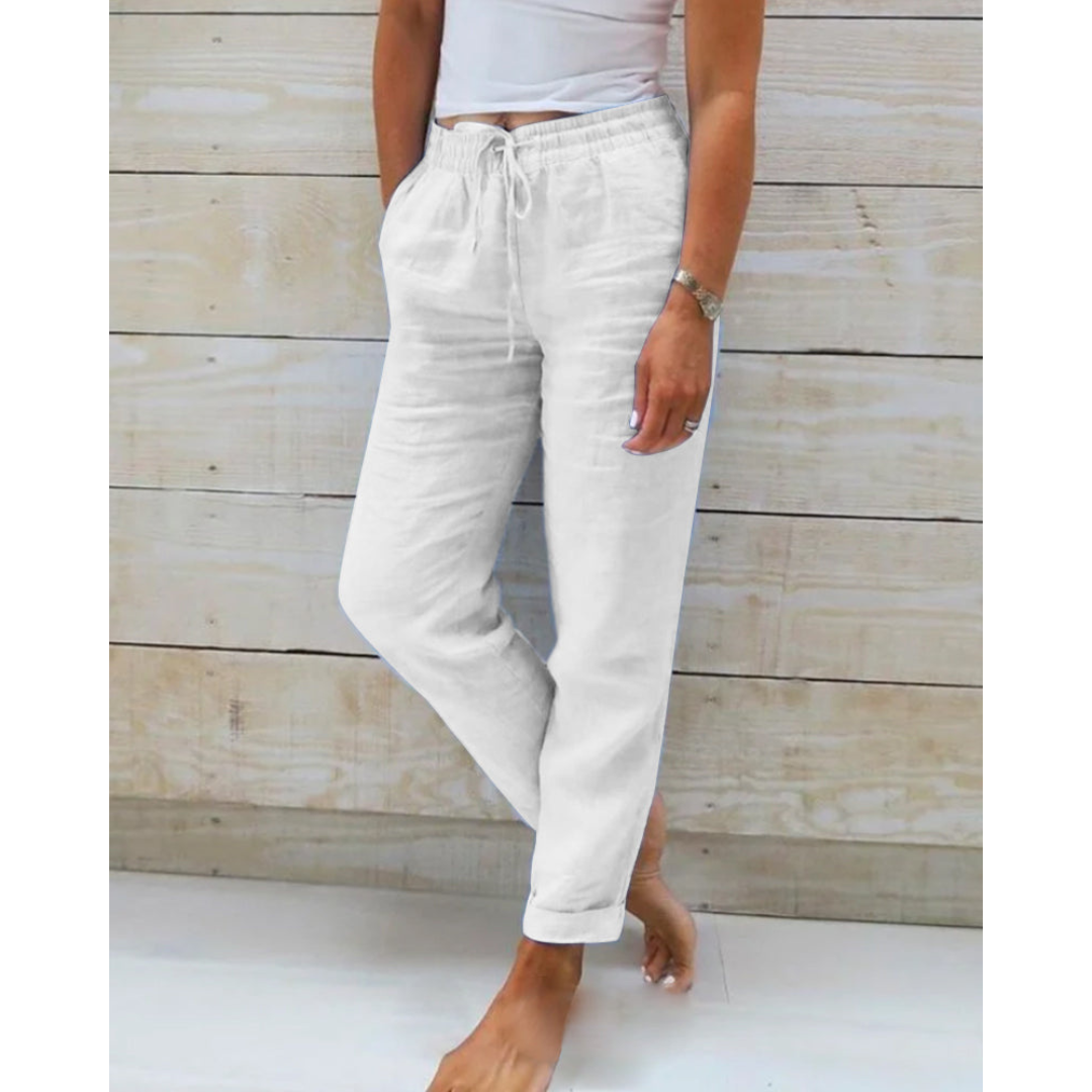 Ella | Pantaloni da Donna in Cotone e Lino