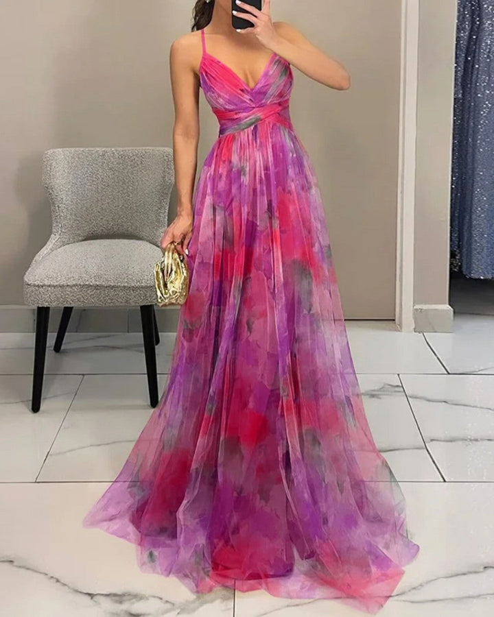 Gisella | Maxi Abito Estivo con Stampa Floreale