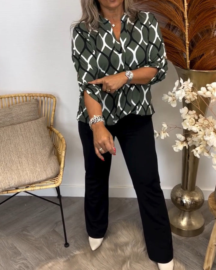 Nora | Blusa femminile flatterante con elegante motivo