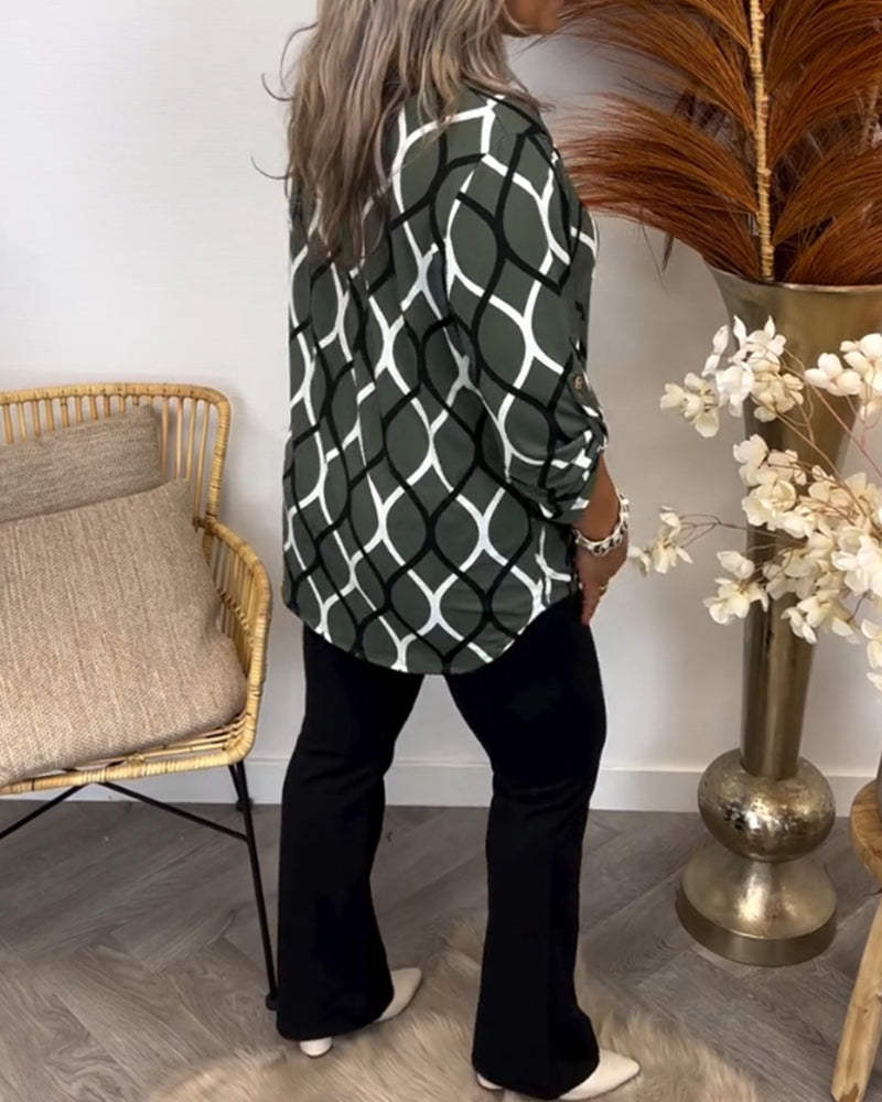 Nora | Blusa femminile flatterante con elegante motivo