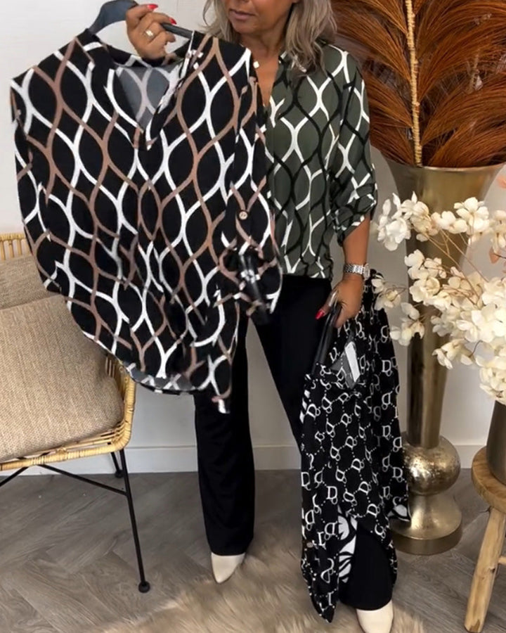 Nora | Blusa femminile flatterante con elegante motivo