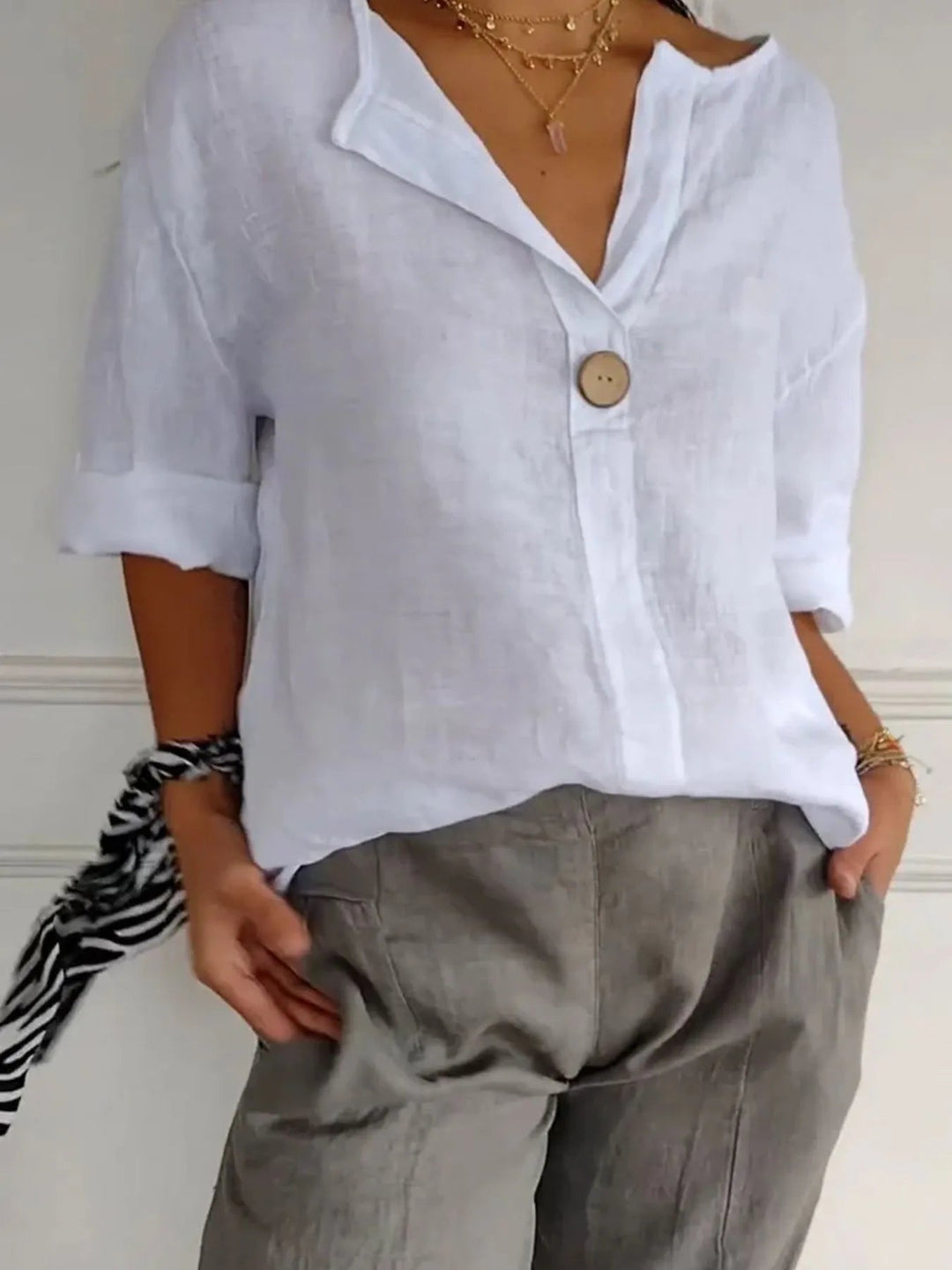Sabina | Blusa in misto lino