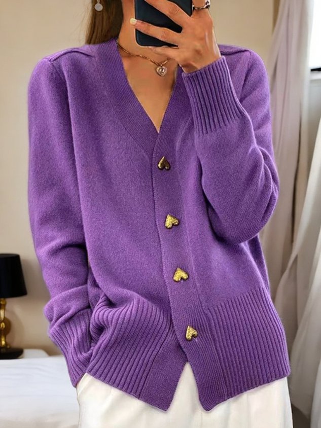 Olivia | Morbido cardigan da donna con bottoni dorati