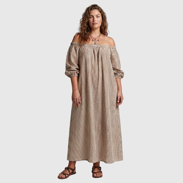 Carmen | Abito lungo in cotone e lino