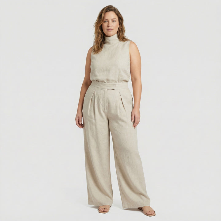 Maria | Set in Cotone-Lino con Top e Pantaloni