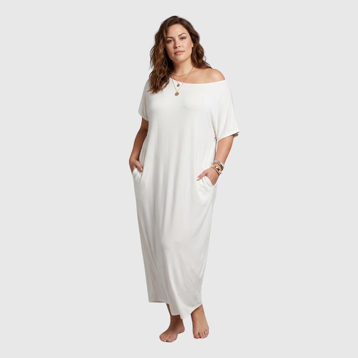 Natalina | Maxi-abito estivo off-shoulder