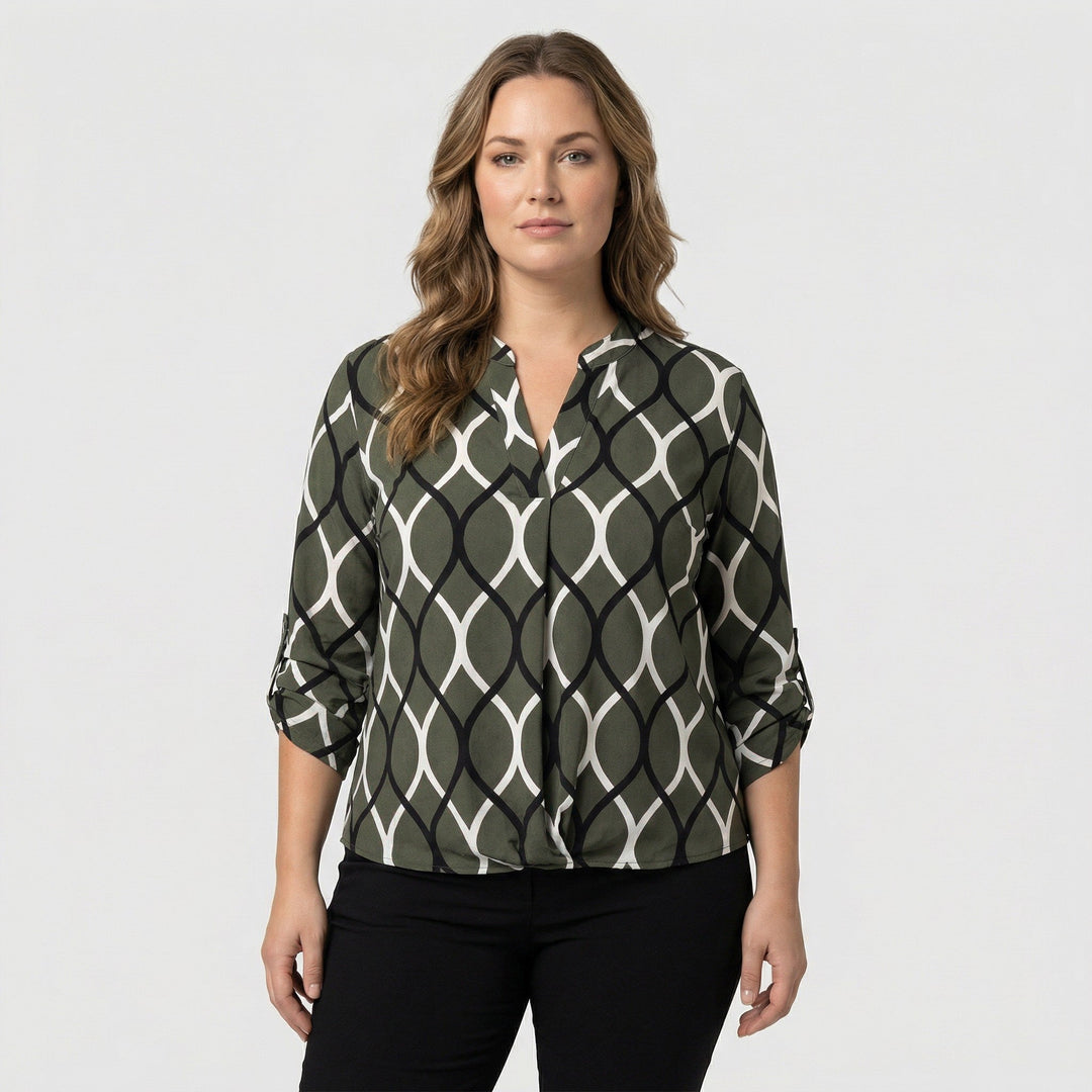 Nora | Blusa femminile flatterante con elegante motivo