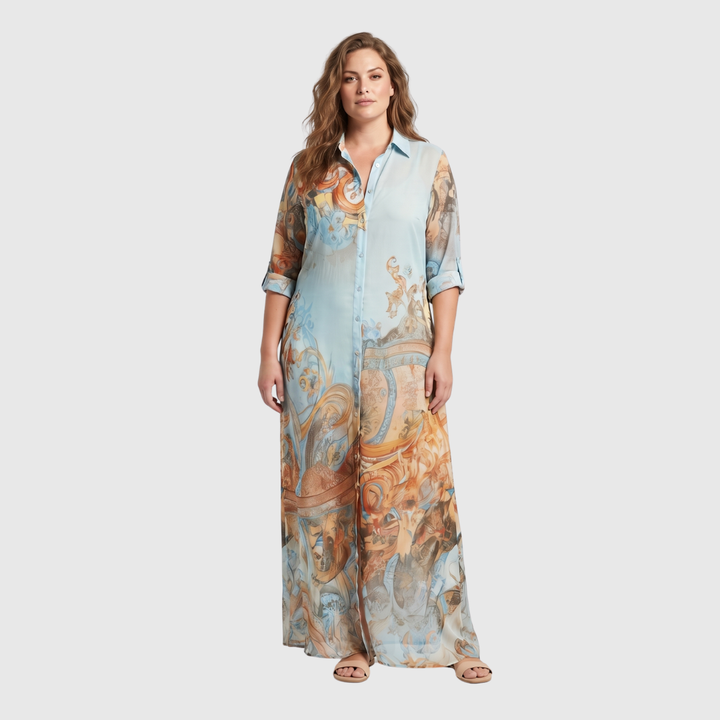 Soraya | Maxi-abito Fluttuante con Stampa Paisley